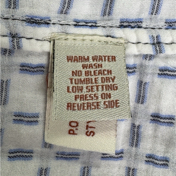 Carbon2Cobalt Mens XL Cotton Grid Shirt White Blue - Picture 15 of 15